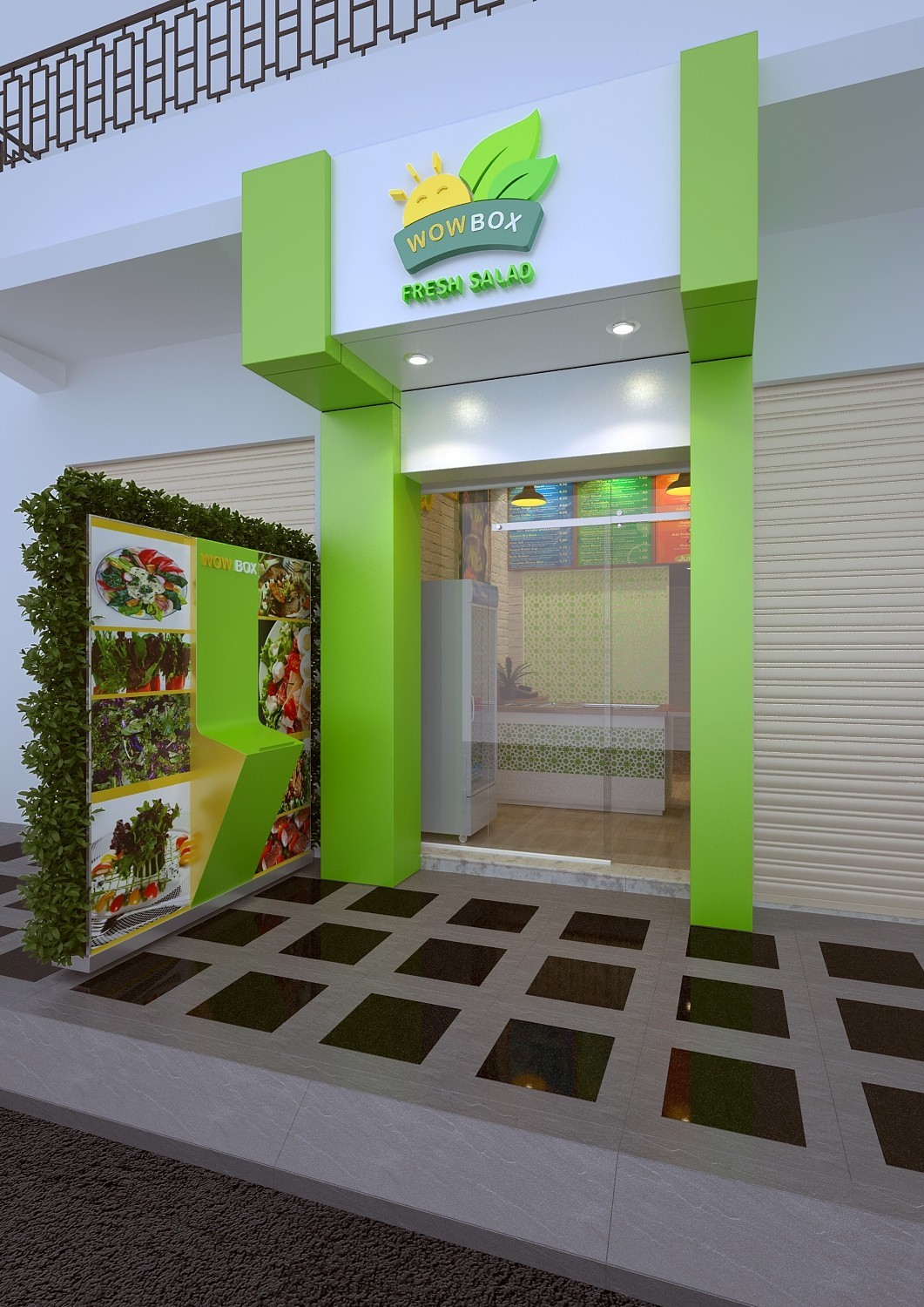 Thiết kế cửa hàng salad Wowbox