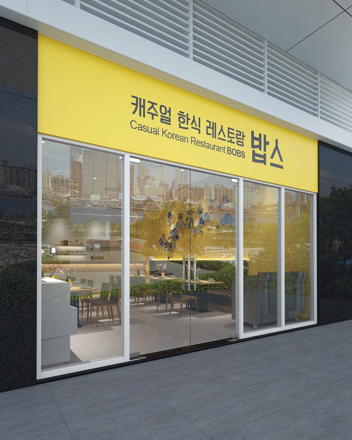 Hình thiết kế nội thất nhà hàng Hàn Quốc Mr. Chang 4