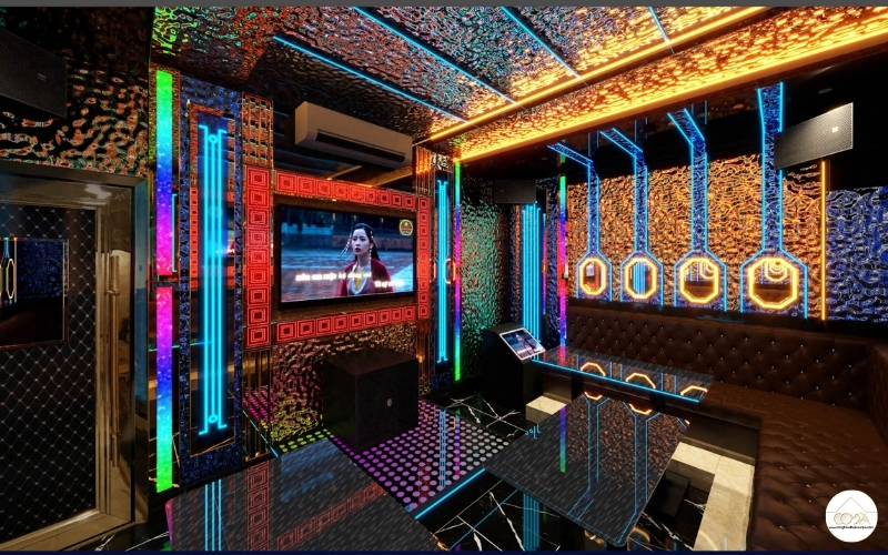 Mẫu thiết kế nội thất phòng karaoke hiện đại, ấn tượng