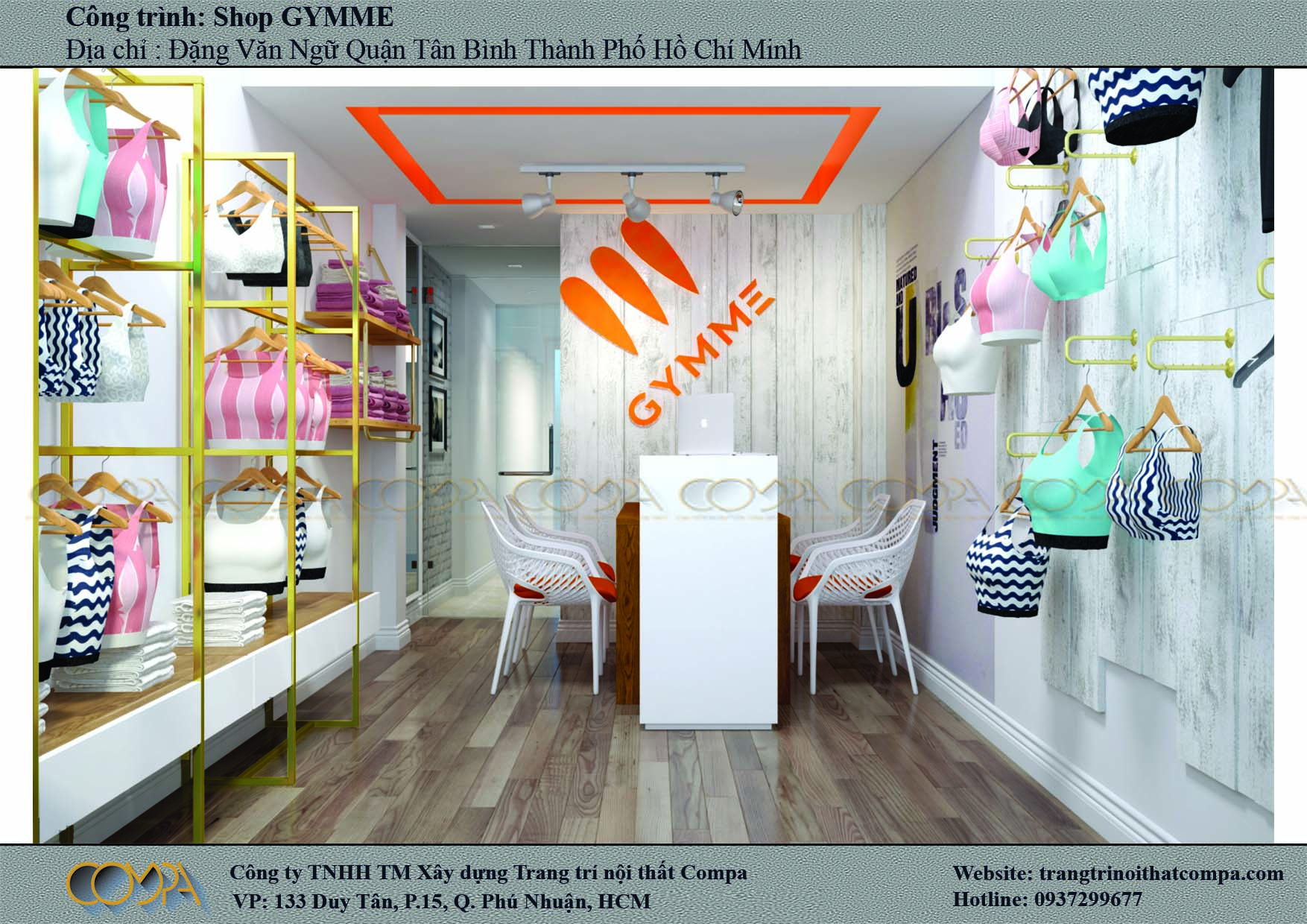 thiết kế nội thất Shop thời trang theo phong cách Studio khu vực trưng bày