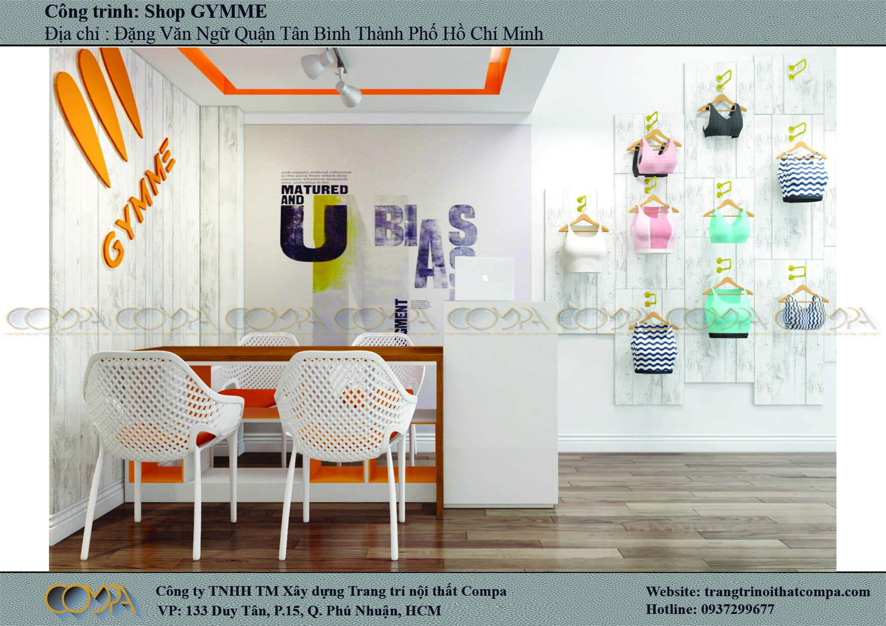 thiết kế nội thất Shop thời trang theo phong cách Studio quầy giao dịch